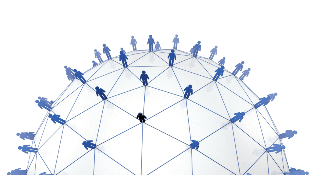 Network of interconnected people diagram