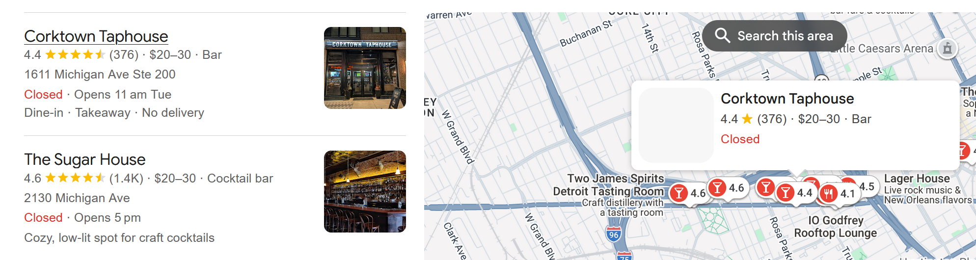 Google business listing in Detroit